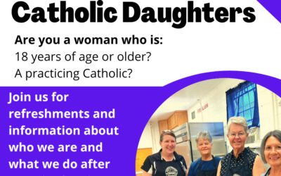 Catholic Daughters Meeting on Sunday, October 9th at 10 AM