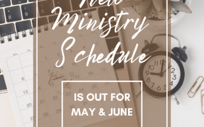 New Ministry Schedule is out!