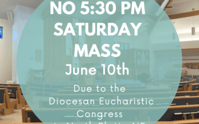 No 5:30 PM Mass on Saturday, June 10th.