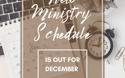 New Ministry Schedule