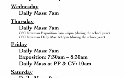 New Liturgical Schedule starting July 15th
