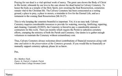 Help Keep Calvary Cemetery Beautiful