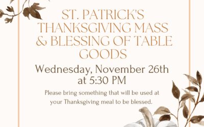 Thanksgiving Mass & Blessing of Table Goods